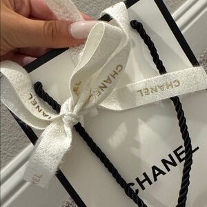 CHANEL Ivory & Gold Gift Ribbon